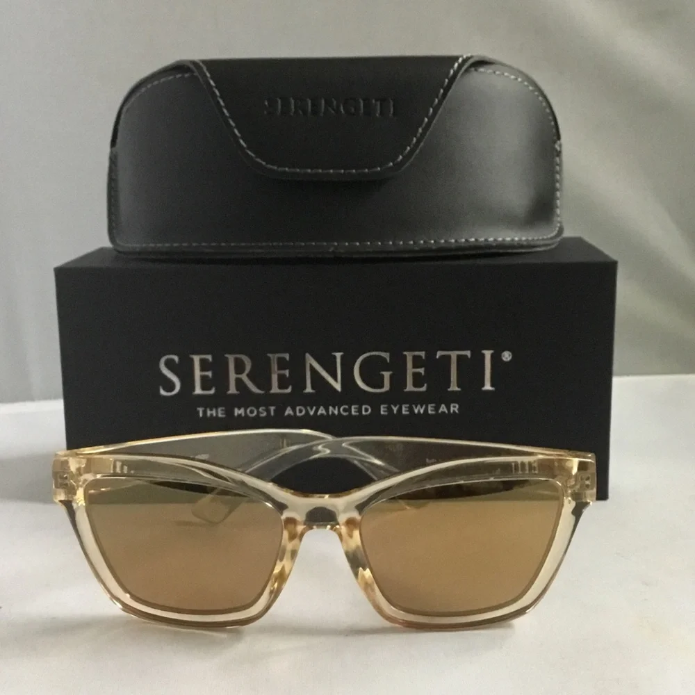 Serengeti Rolla  Women's Amber Crystal Frame Sunglasses Polarized.